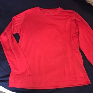 Red Long-Sleeved Loosely Fitted Shirt